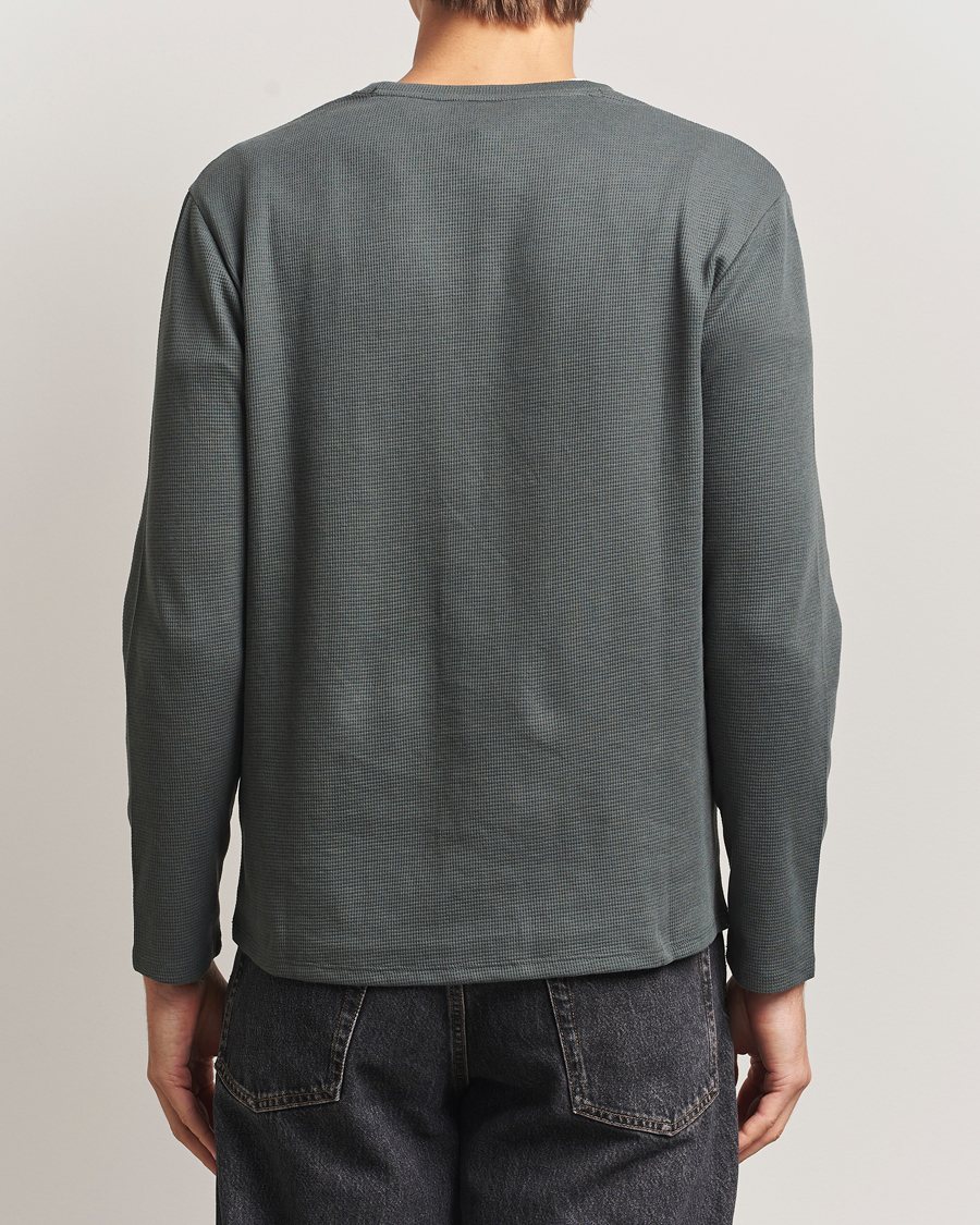 Homme | Peignoirs Et Pyjamas | BOSS BLACK | Waffle Long Sleeve Pyjama T-Shirt Open Green