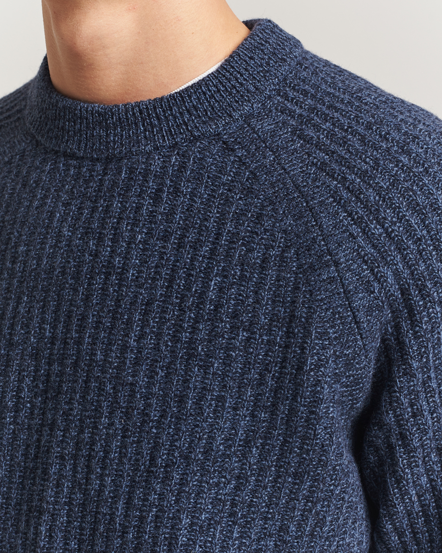 Homme | Pulls Et Tricots | BOSS ORANGE | Klacier Ribbed Wool Knitted Sweater Open Blue