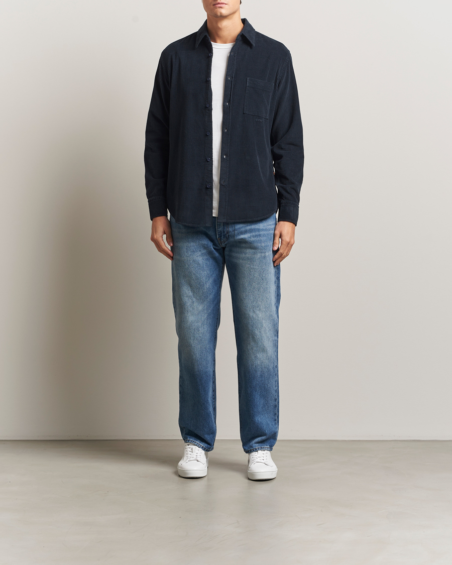 Homme | Chemises | BOSS ORANGE | Relegant Corduroy Shirt Dark Blue