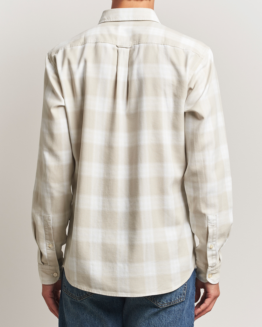 Homme | Chemises | BOSS ORANGE | Rickert Brushed Cotton Checked Shirt Light Beige