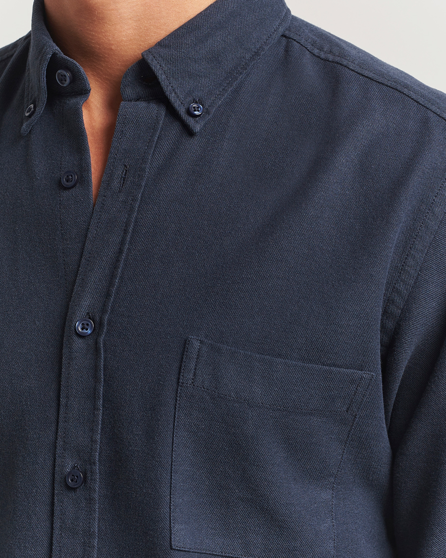 Homme | Chemises | BOSS ORANGE | Rickert Brushed Cotton Shirt Dark Blue