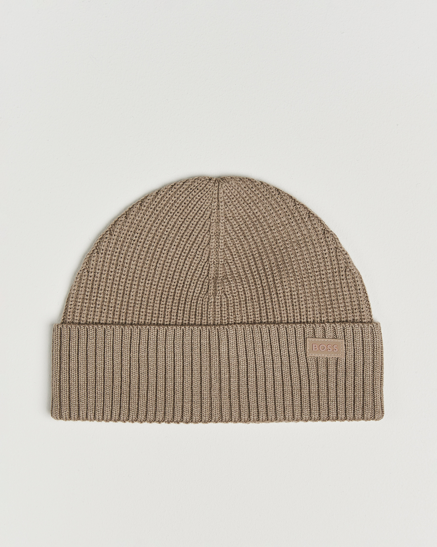 Homme | Bonnets | BOSS ORANGE | Andern Wool Beanie Open Green