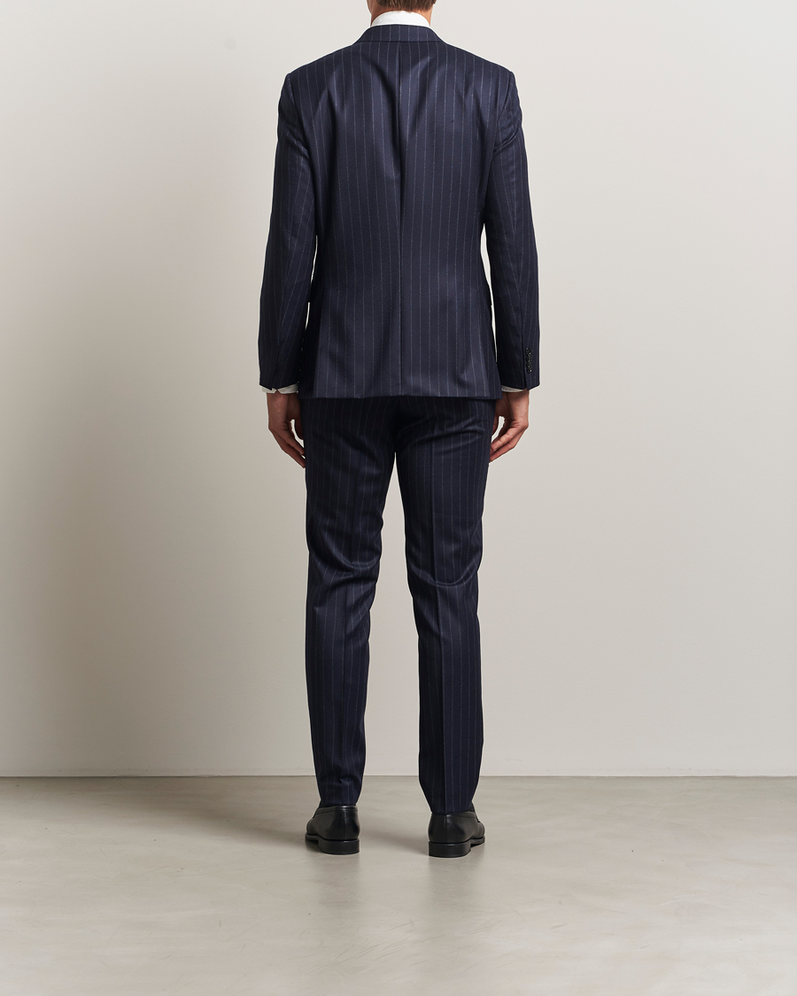 Homme | Costumes | BOSS BLACK | Huge Wool Double Breasted Pinstriped Suit Dark Blue