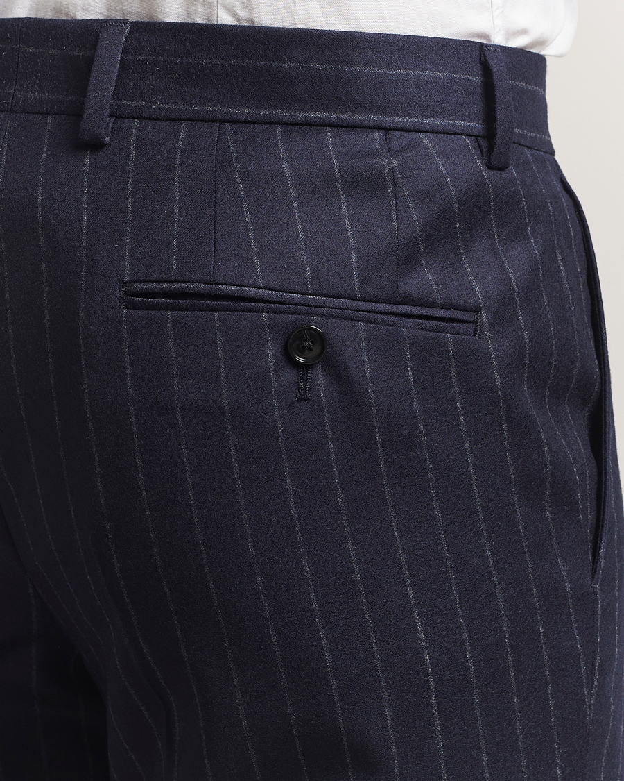 Homme | Costumes | BOSS BLACK | Huge Wool Double Breasted Pinstriped Suit Dark Blue