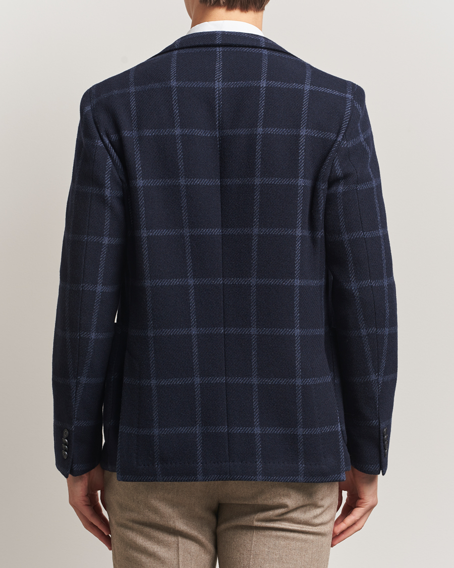 Homme | Blazers | BOSS BLACK | Hanry Wool Checked Blazer Dark Blue