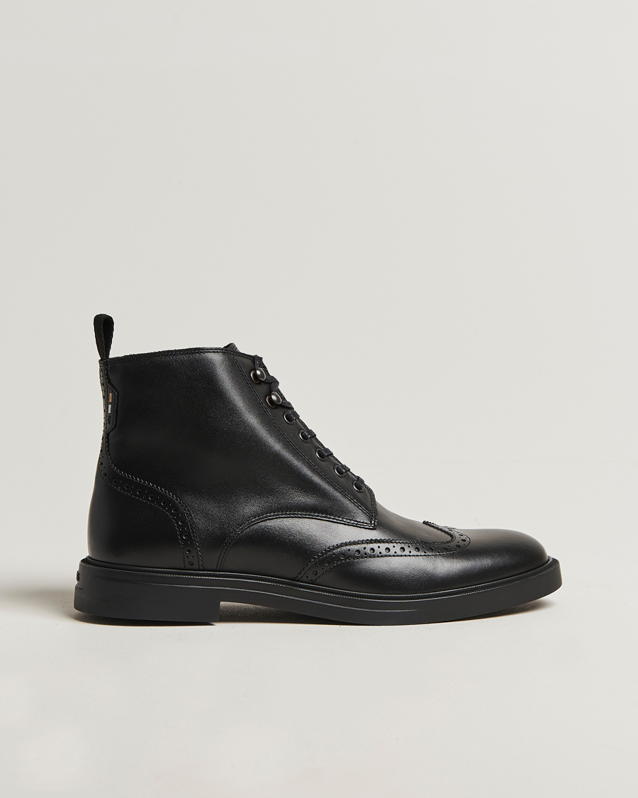 Homme | Bottes | BOSS BLACK | Calev Leather Brogue Boot Black