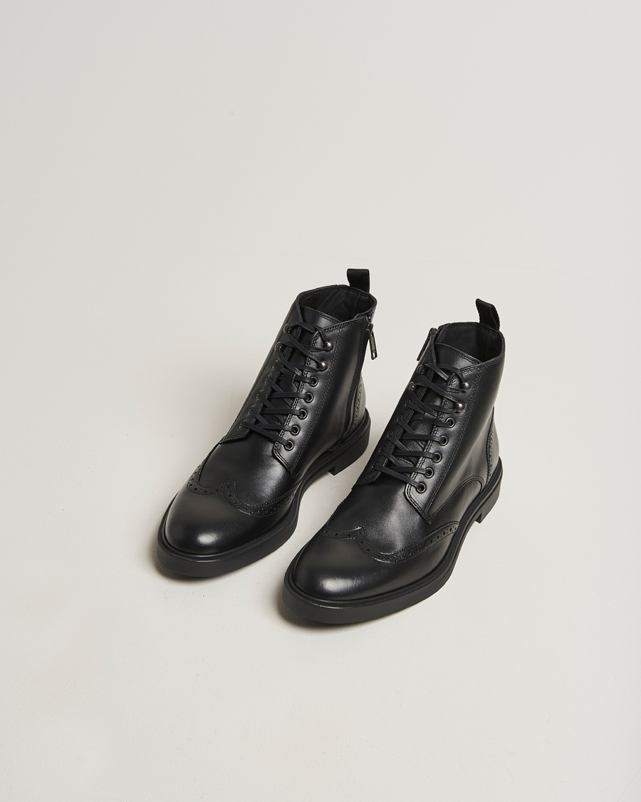 Homme | Bottes | BOSS BLACK | Calev Leather Brogue Boot Black