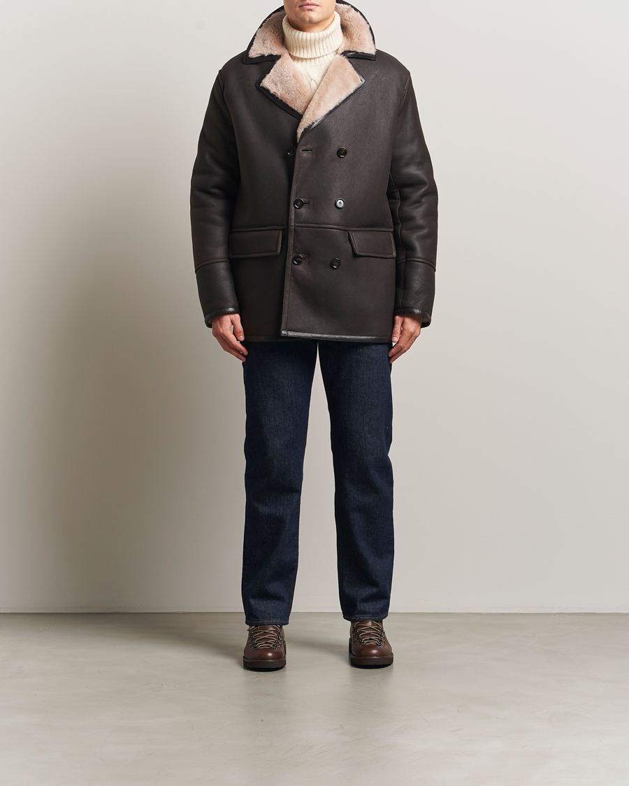 Homme | Manteaux Et Vestes | BOSS CAMEL | Mabano Leather Peacoat Brown