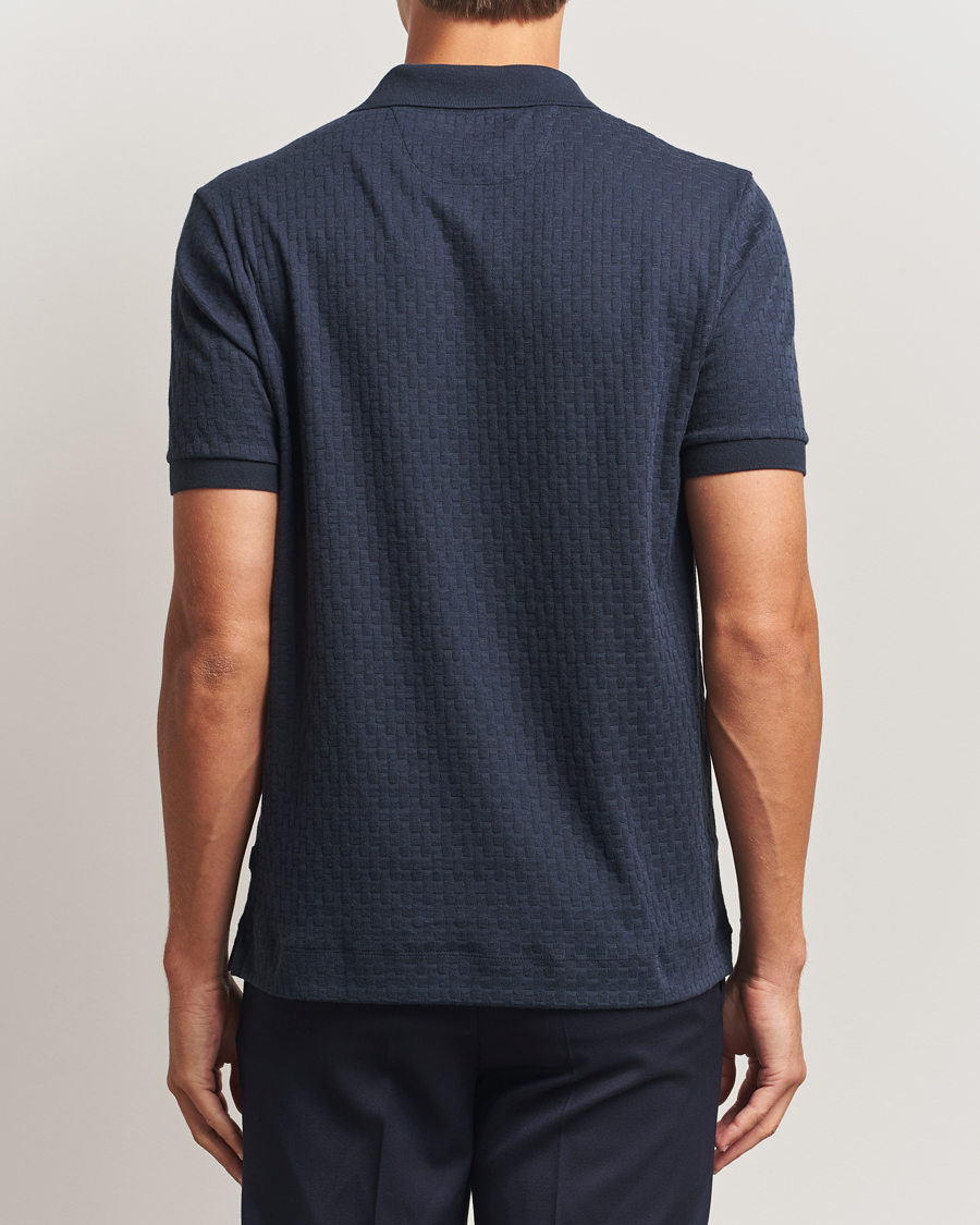 Homme | Polos | BOSS CAMEL | Parson Structured Open Collar Polo Dark Blue