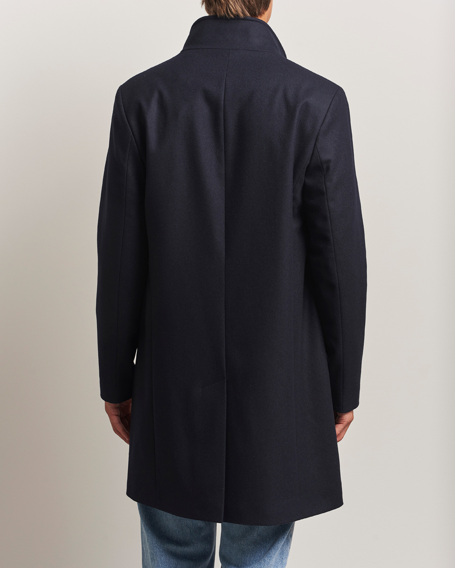 Homme | Manteaux Et Vestes | J.Lindeberg | Jesse Stand Up Wool Melton Coat Navy