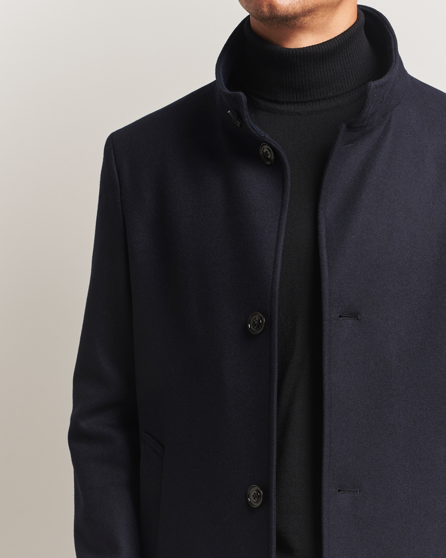 Homme | Manteaux Et Vestes | J.Lindeberg | Jesse Stand Up Wool Melton Coat Navy