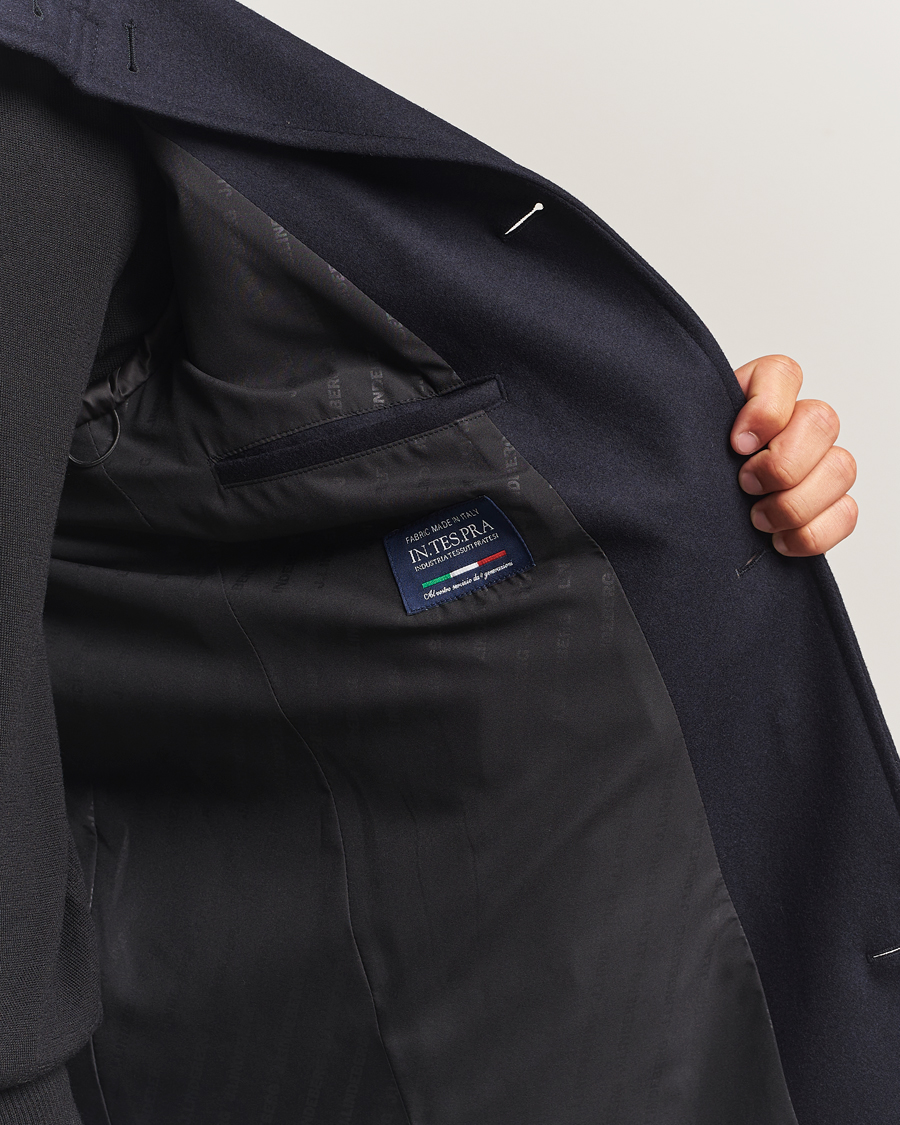 Homme | Manteaux Et Vestes | J.Lindeberg | Jesse Stand Up Wool Melton Coat Navy