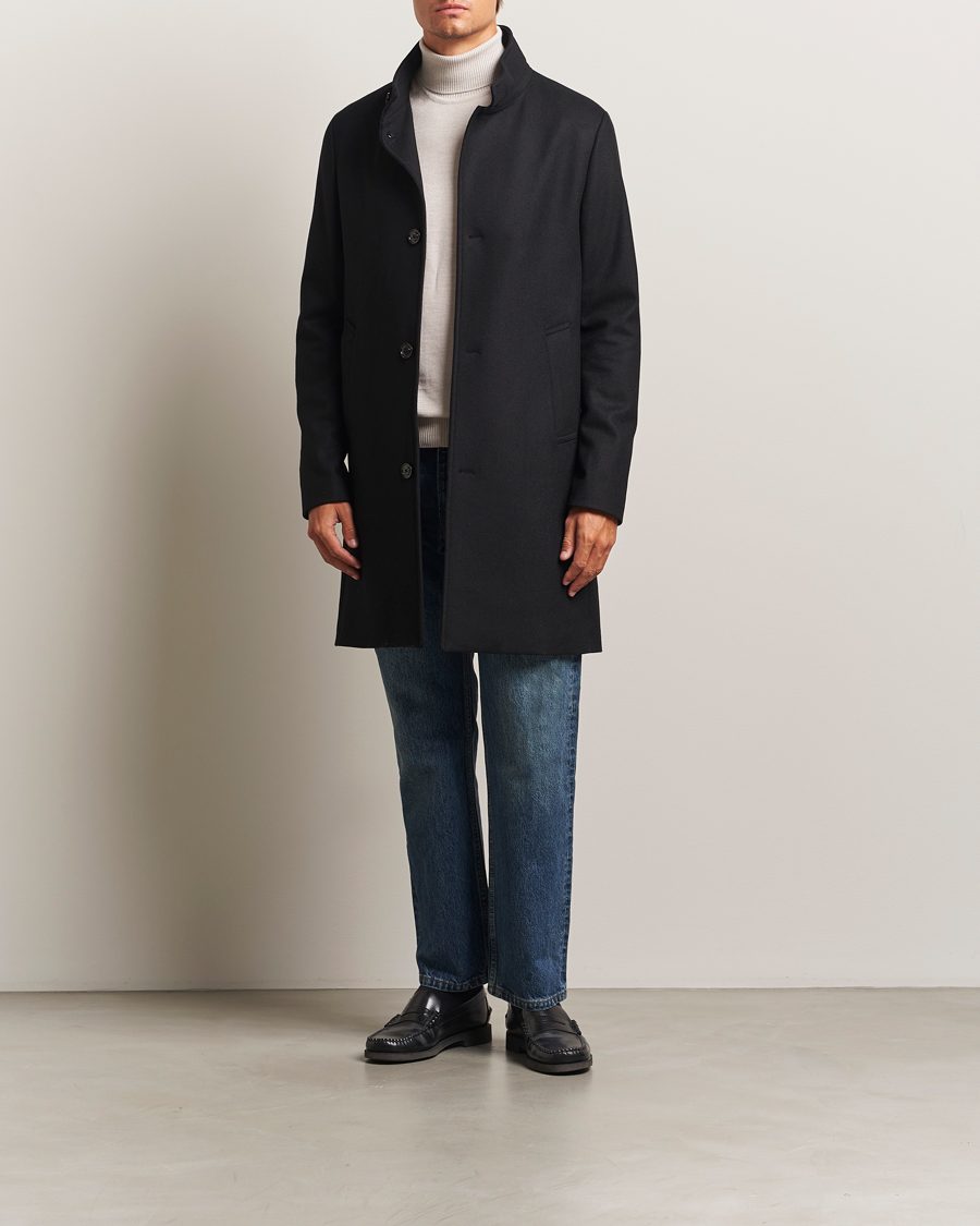 Homme | Manteaux Et Vestes | J.Lindeberg | Jesse Stand Up Wool Melton Coat Black