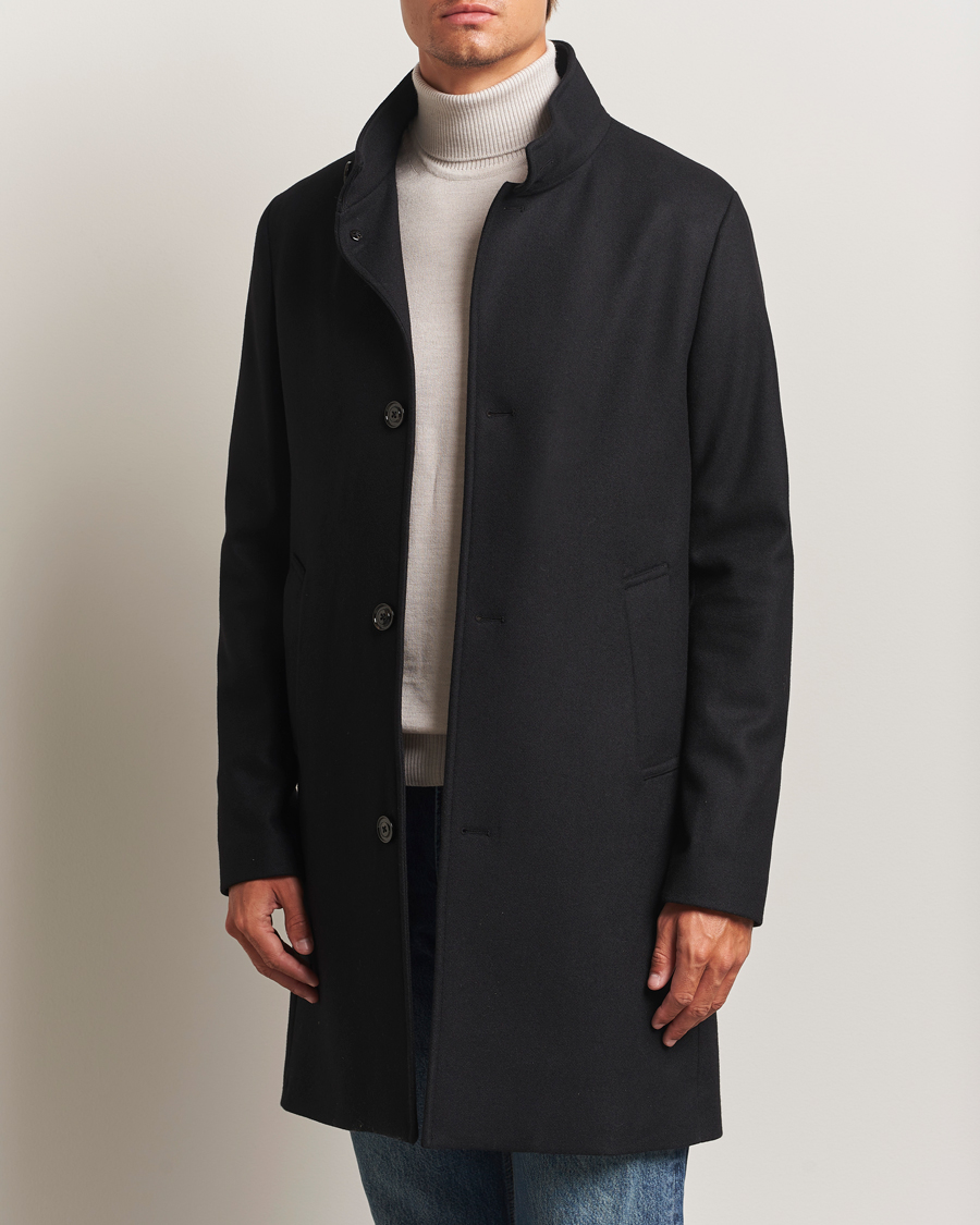 Homme | Manteaux Et Vestes | J.Lindeberg | Jesse Stand Up Wool Melton Coat Black