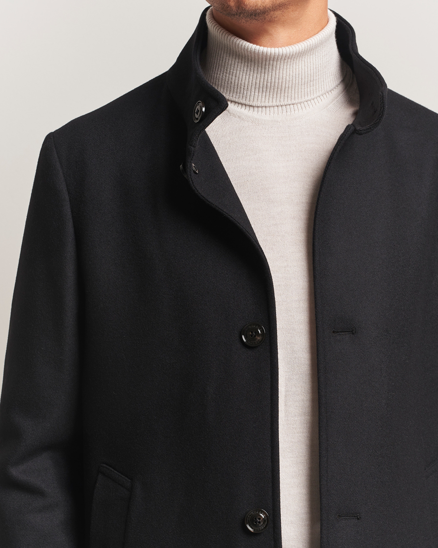 Homme | Manteaux Et Vestes | J.Lindeberg | Jesse Stand Up Wool Melton Coat Black