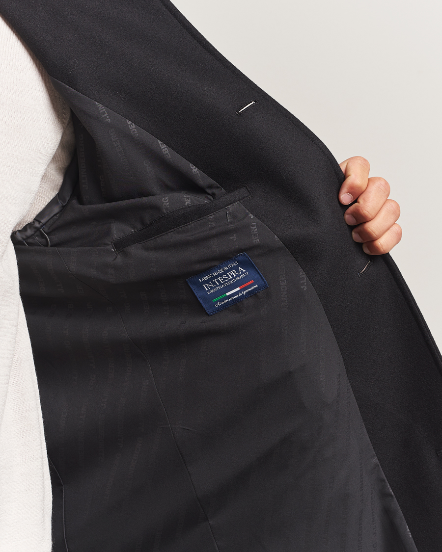 Homme | Manteaux Et Vestes | J.Lindeberg | Jesse Stand Up Wool Melton Coat Black