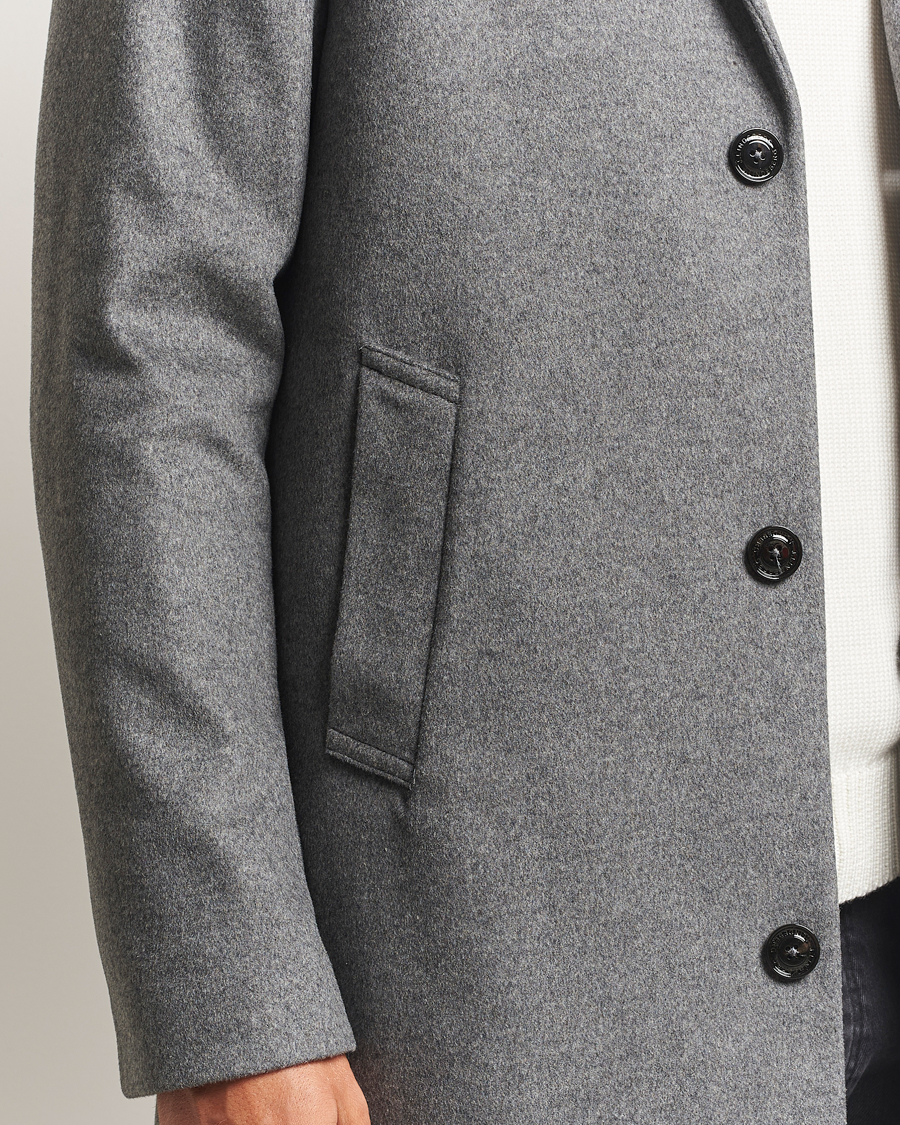 Homme | Manteaux Et Vestes | J.Lindeberg | August Wool/Cashmere Melton Coat Dark Grey Melange