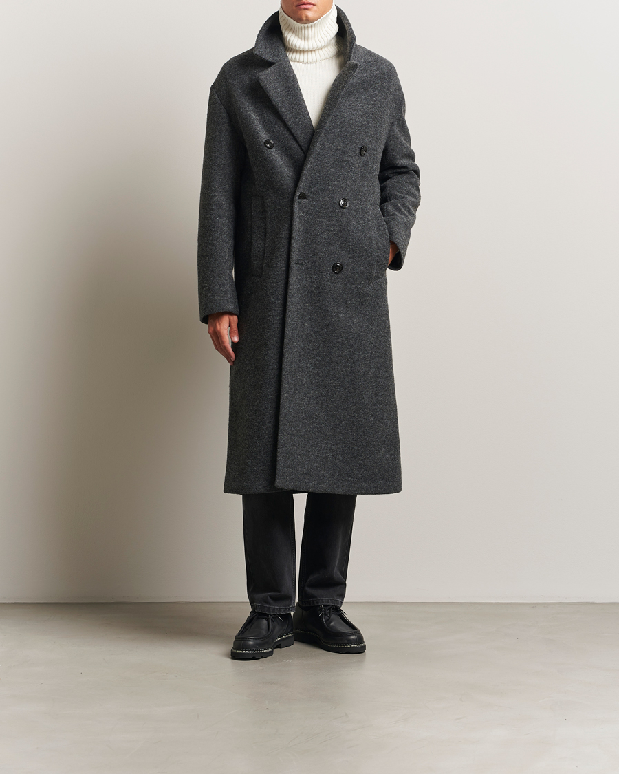 Homme | Manteaux Et Vestes | J.Lindeberg | Willy Bonded Wool Coat Dark Grey Melange