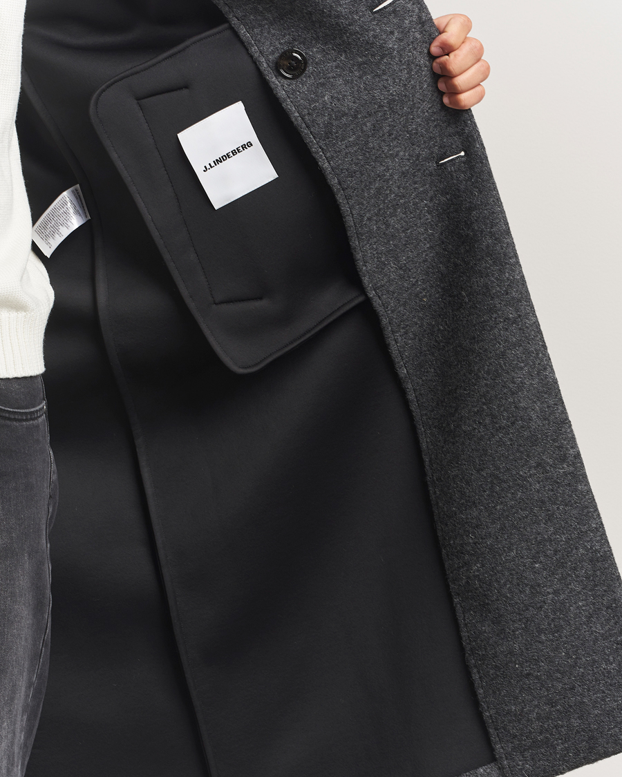 Homme | Manteaux Et Vestes | J.Lindeberg | Willy Bonded Wool Coat Dark Grey Melange