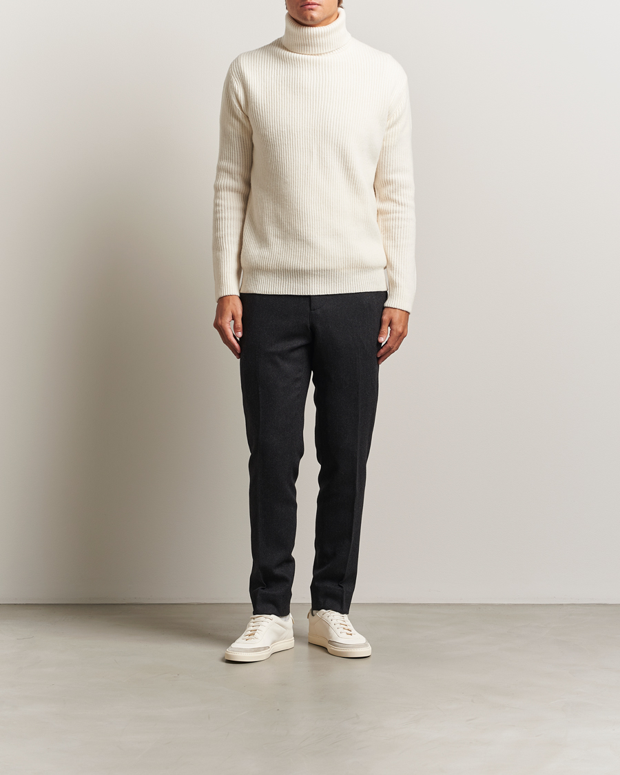 Homme | Pantalons | J.Lindeberg | Soren Cash Stretch Flannel Trousers Dark Grey Melange