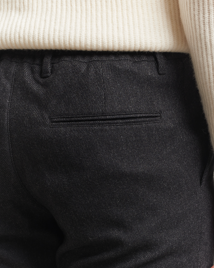 Homme | Pantalons | J.Lindeberg | Soren Cash Stretch Flannel Trousers Dark Grey Melange