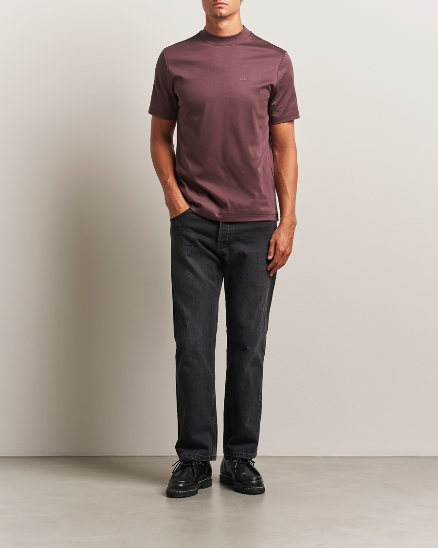 Homme | T-shirts | J.Lindeberg | Ace Mock Neck T-Shirt Huckleberry