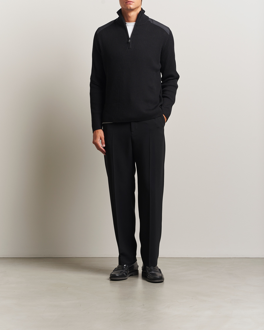 Homme | Pulls Et Tricots | J.Lindeberg | Martin Knitted Hybrid Half Zip Black