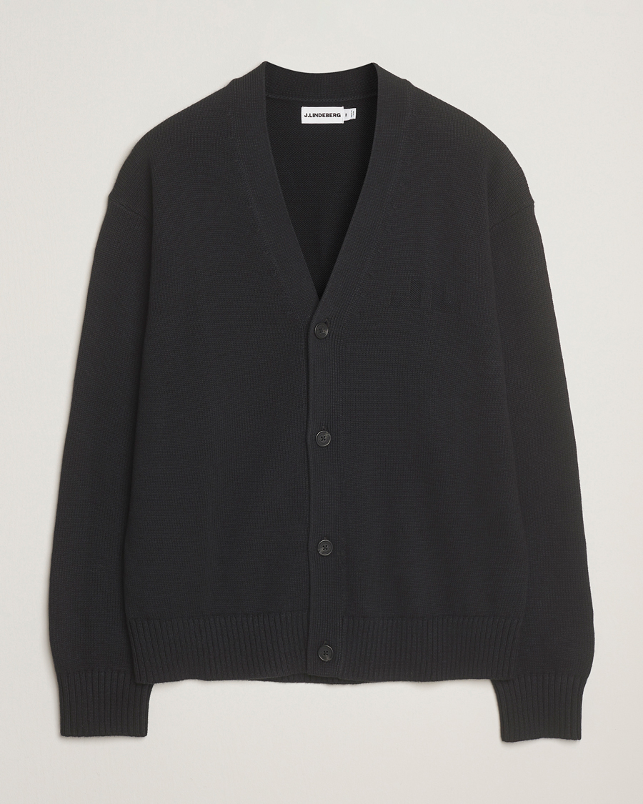 Homme | Pulls Et Tricots | J.Lindeberg | Eddy Wool/Cotton Knitted Cardigan Black