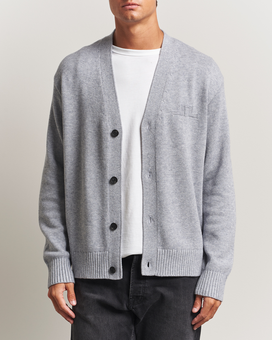 Homme | Pulls Et Tricots | J.Lindeberg | Eddy Wool/Cotton Knitted Cardigan Light Grey Melange