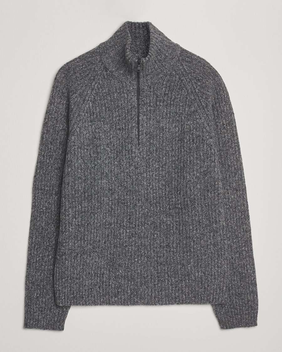 Homme | Pulls Et Tricots | J.Lindeberg | Victor Wool Half Zip Dark Grey Melange