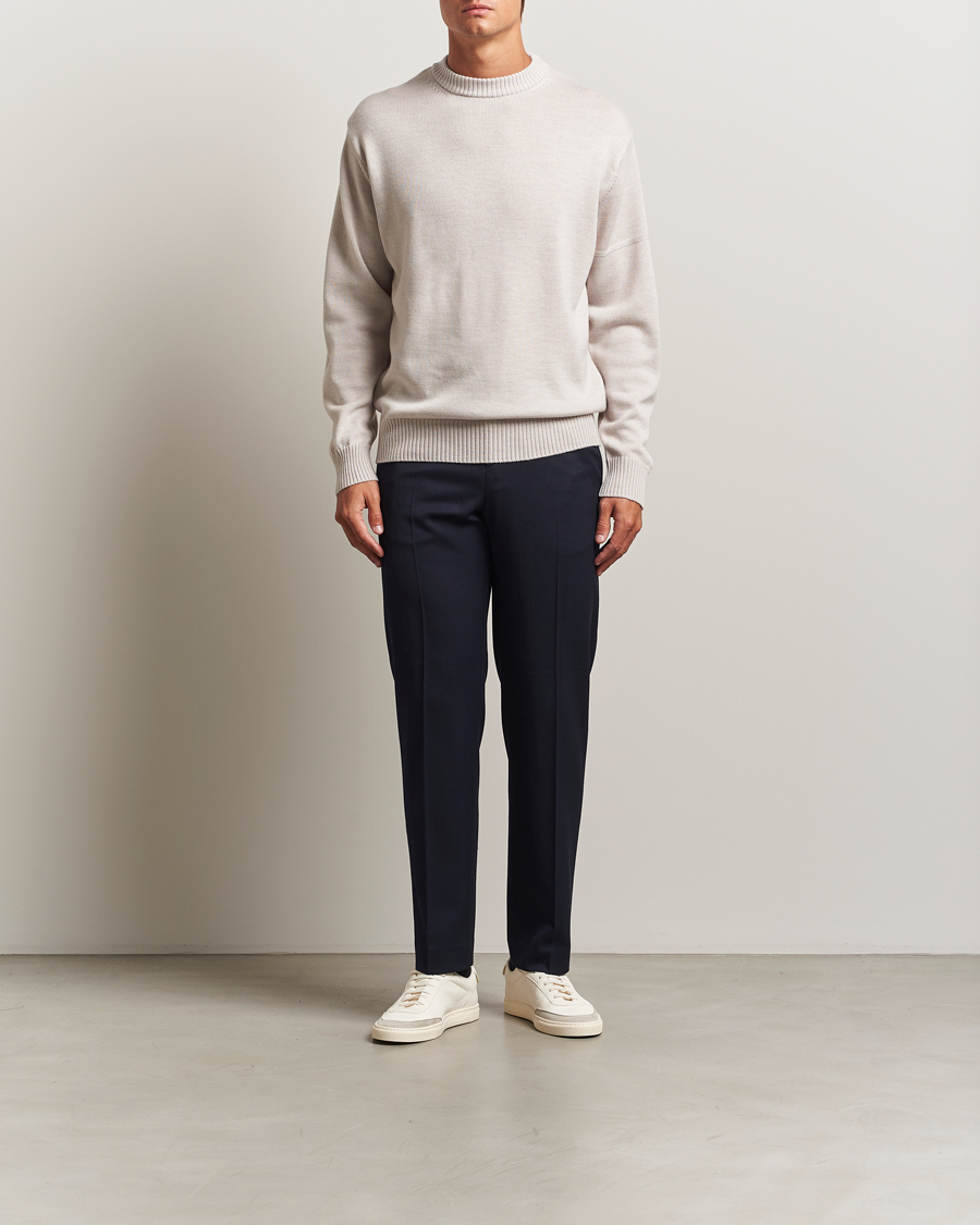 Homme | Pulls Et Tricots | J.Lindeberg | Kino Merino Crew Neck Moonbeam Melange