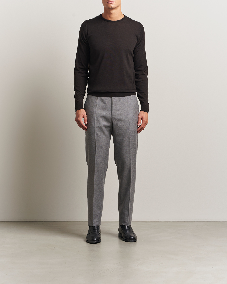 Homme | Pulls Et Tricots | John Smedley | Lundy Extra Fine Merino Crew Neck Faulkner Brown