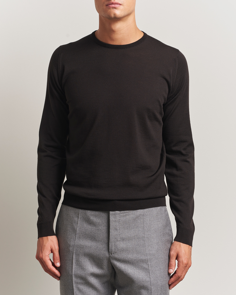Homme | Pulls Et Tricots | John Smedley | Lundy Extra Fine Merino Crew Neck Faulkner Brown