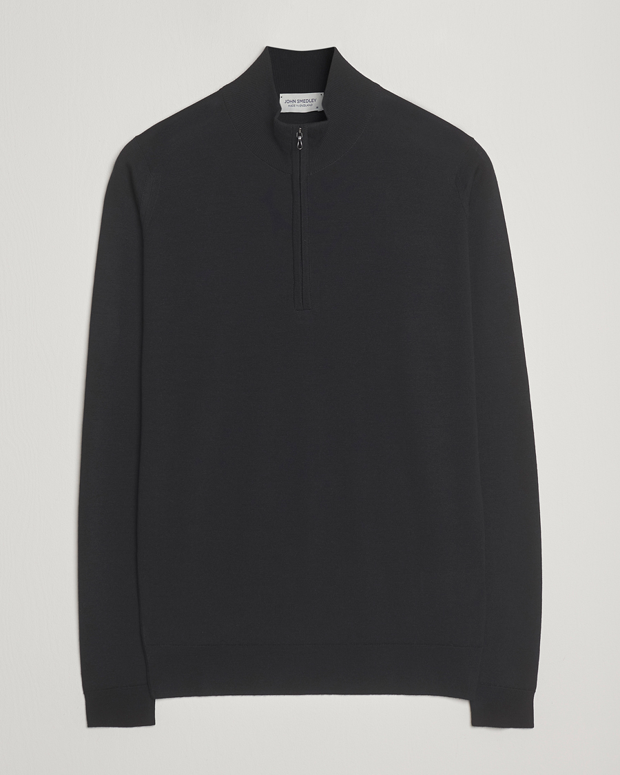 Homme | Pulls Et Tricots | John Smedley | Barrow Extra Fine Merino Half Zip Black