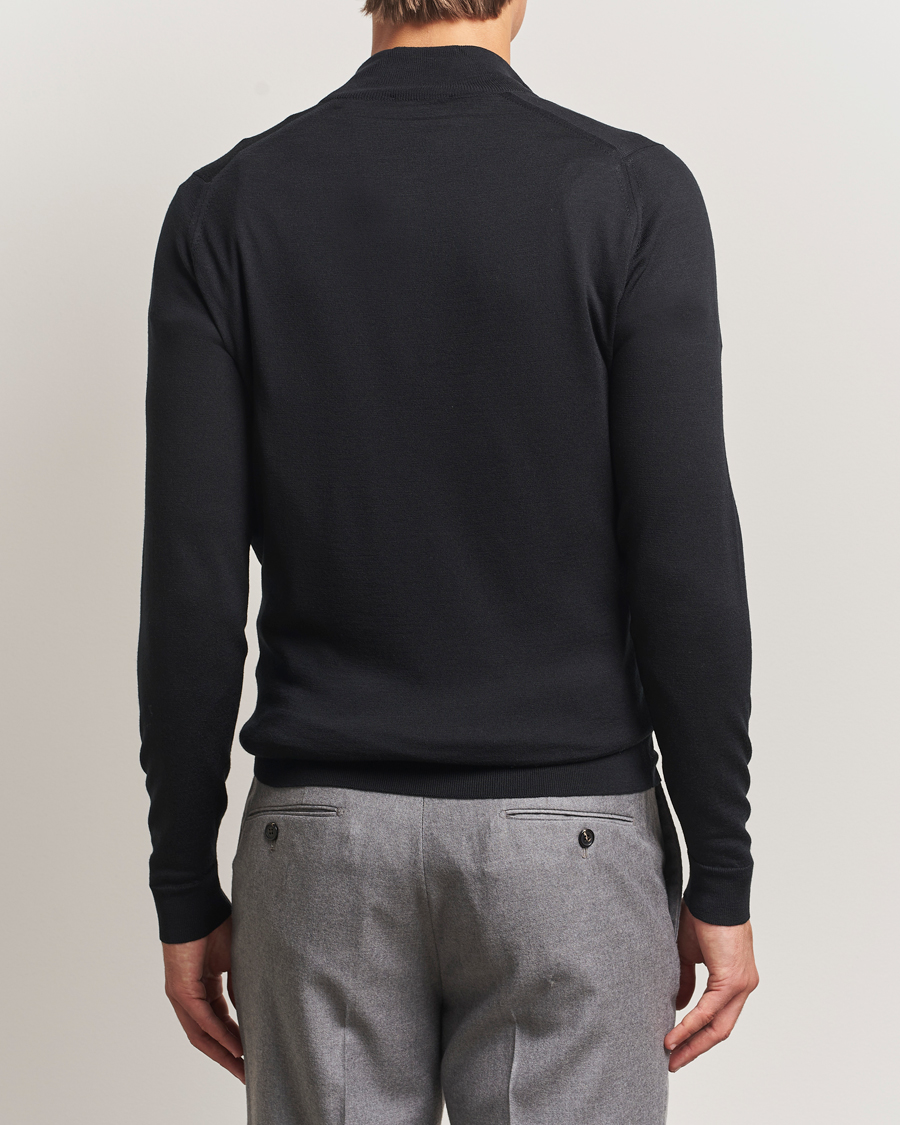 Homme | Pulls Et Tricots | John Smedley | Barrow Extra Fine Merino Half Zip Black