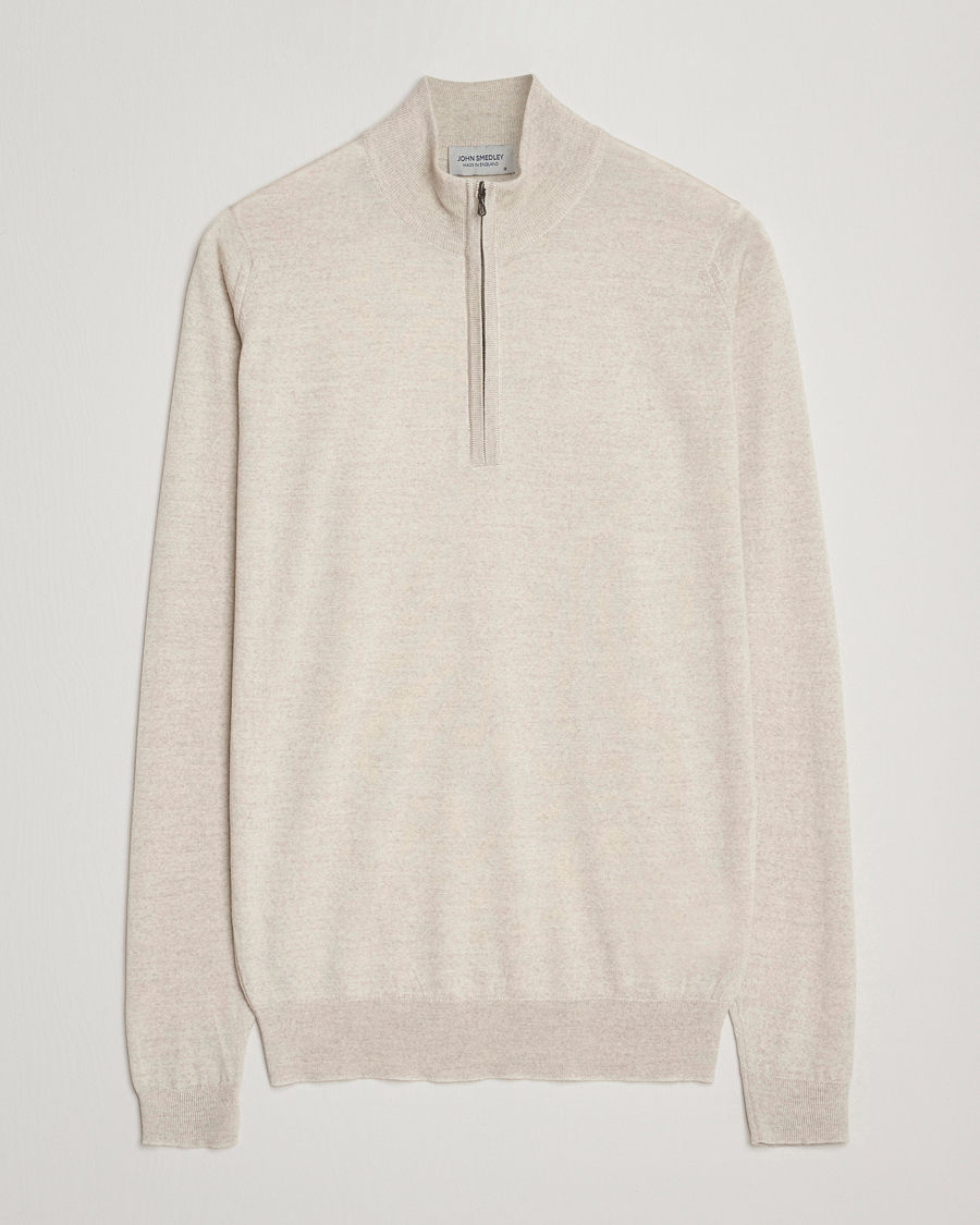 Homme | Pulls Et Tricots | John Smedley | Barrow Extra Fine Merino Half Zip Grey Fleece