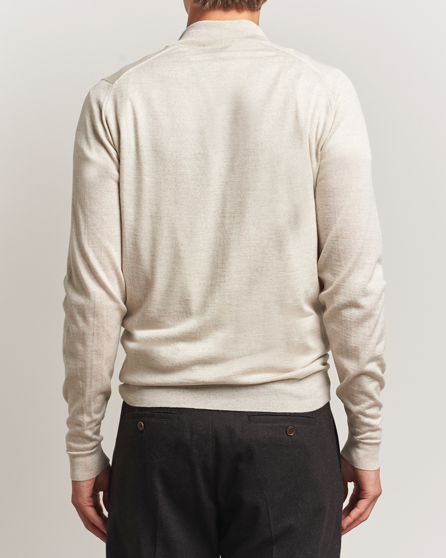 Homme | Pulls Et Tricots | John Smedley | Barrow Extra Fine Merino Half Zip Grey Fleece
