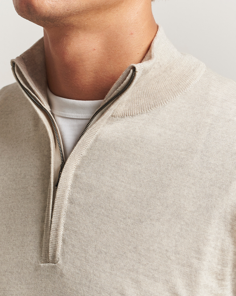 Homme | Pulls Et Tricots | John Smedley | Barrow Extra Fine Merino Half Zip Grey Fleece