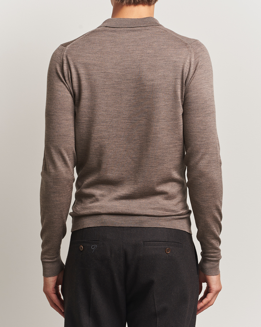 Homme | Pulls Et Tricots | John Smedley | Belper Extra Fine Merino Polo Pullover Mushroom Brown