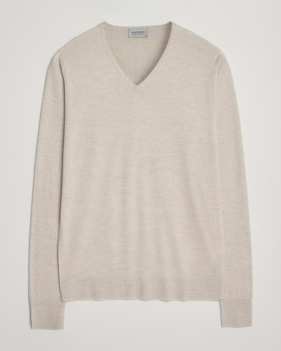 Homme | Pulls Et Tricots | John Smedley | Bobby Extra Fine Merino V-Neck Pullover Grey Fleece