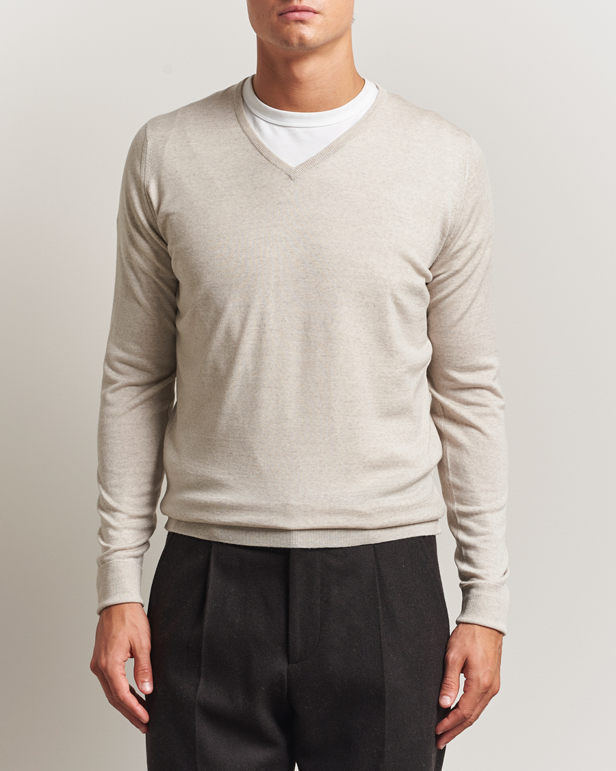 Homme | Pulls Et Tricots | John Smedley | Bobby Extra Fine Merino V-Neck Pullover Grey Fleece