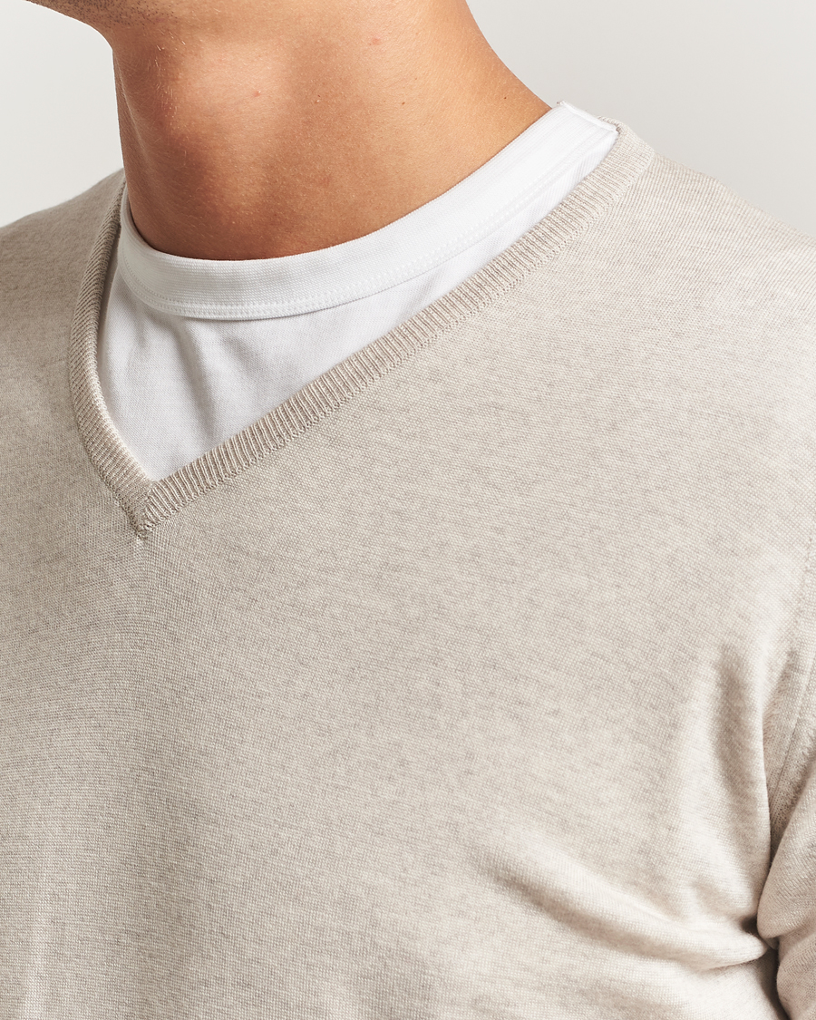 Homme | Pulls Et Tricots | John Smedley | Bobby Extra Fine Merino V-Neck Pullover Grey Fleece