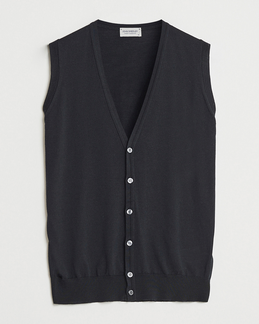Homme | Pulls Et Tricots | John Smedley | Huntswood Slim Fit Waistcoat Black
