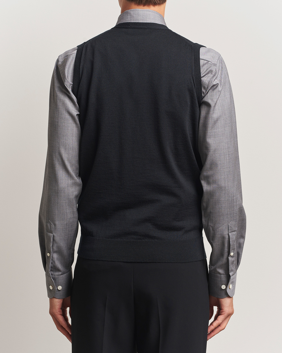 Homme | Pulls Et Tricots | John Smedley | Huntswood Slim Fit Waistcoat Black