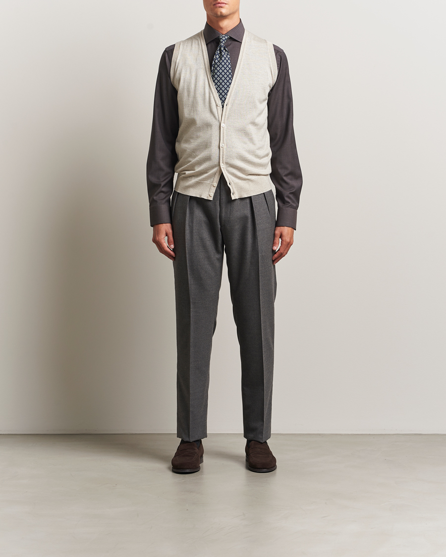 Homme | Pulls Et Tricots | John Smedley | Huntswood Slim Fit Waistcoat Grey Fleece