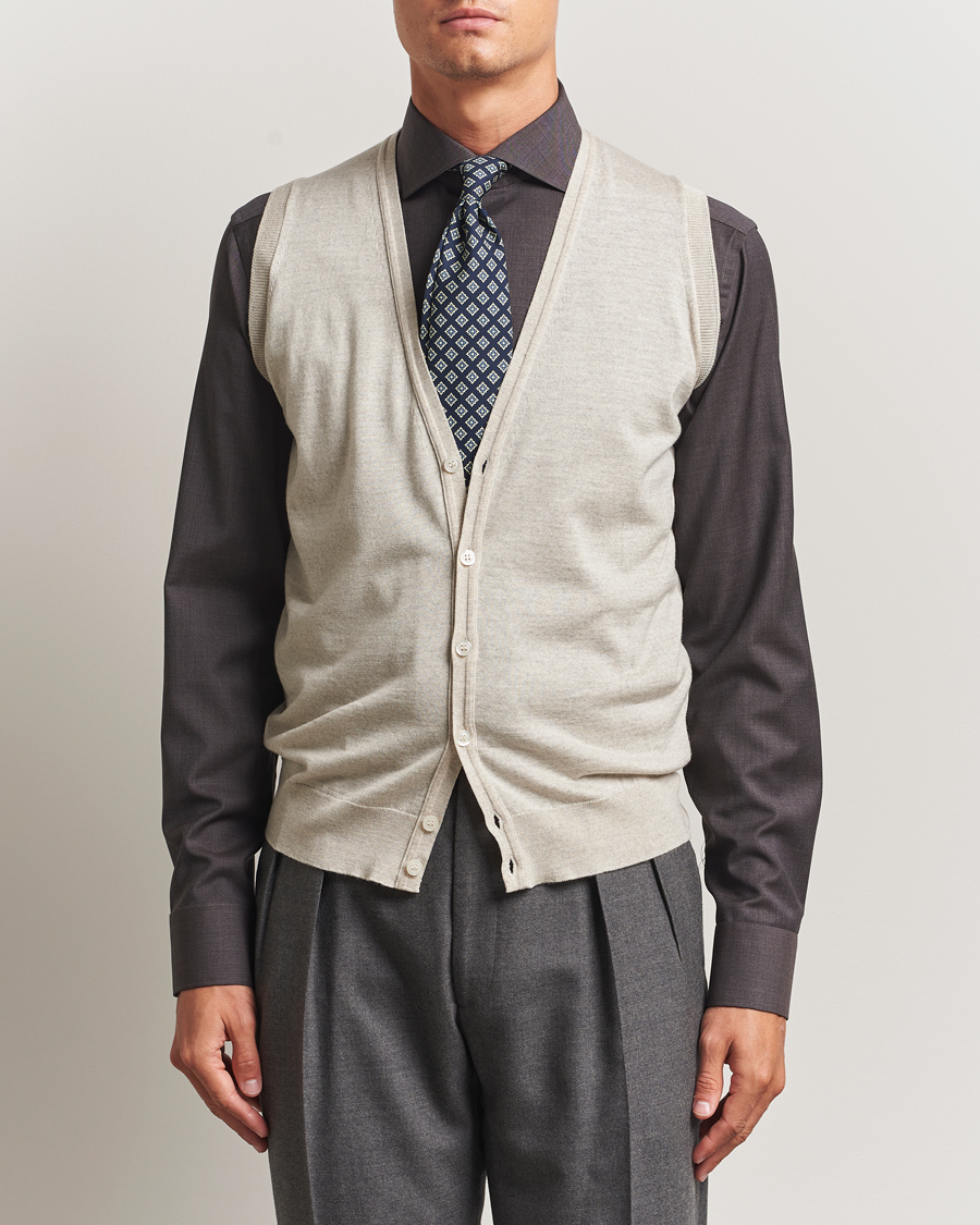 Homme | Pulls Et Tricots | John Smedley | Huntswood Slim Fit Waistcoat Grey Fleece