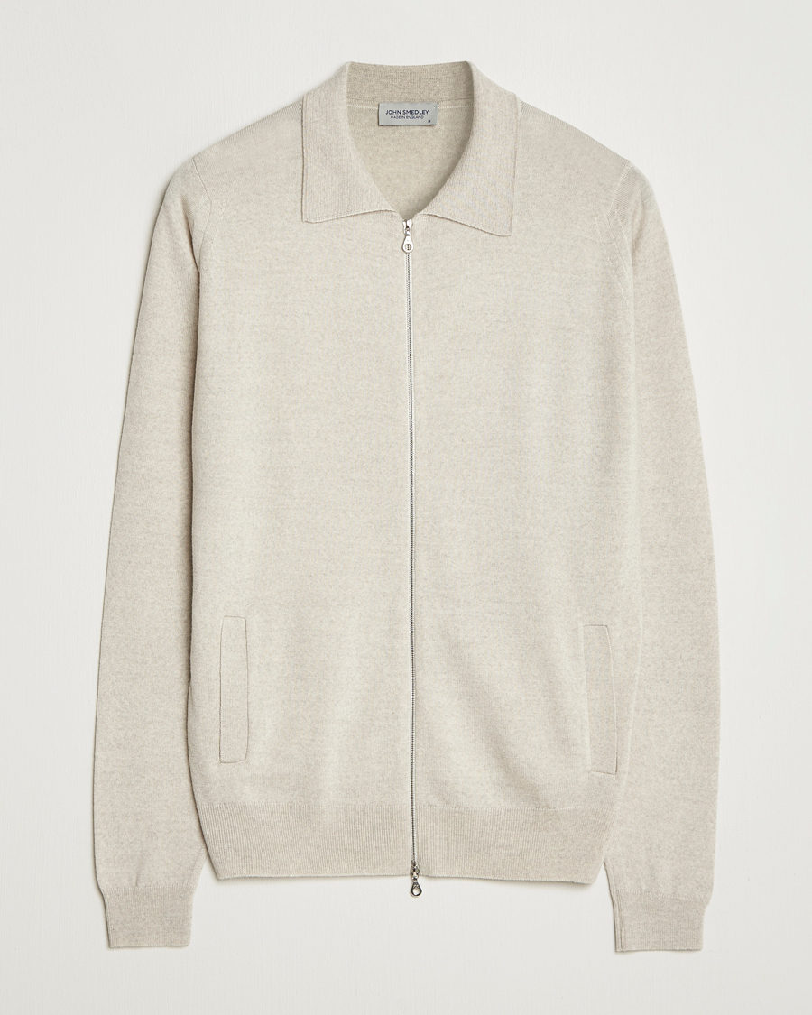 Homme | Pulls Et Tricots | John Smedley | Alston Extra Fine Merino Full Zip Grey Fleece