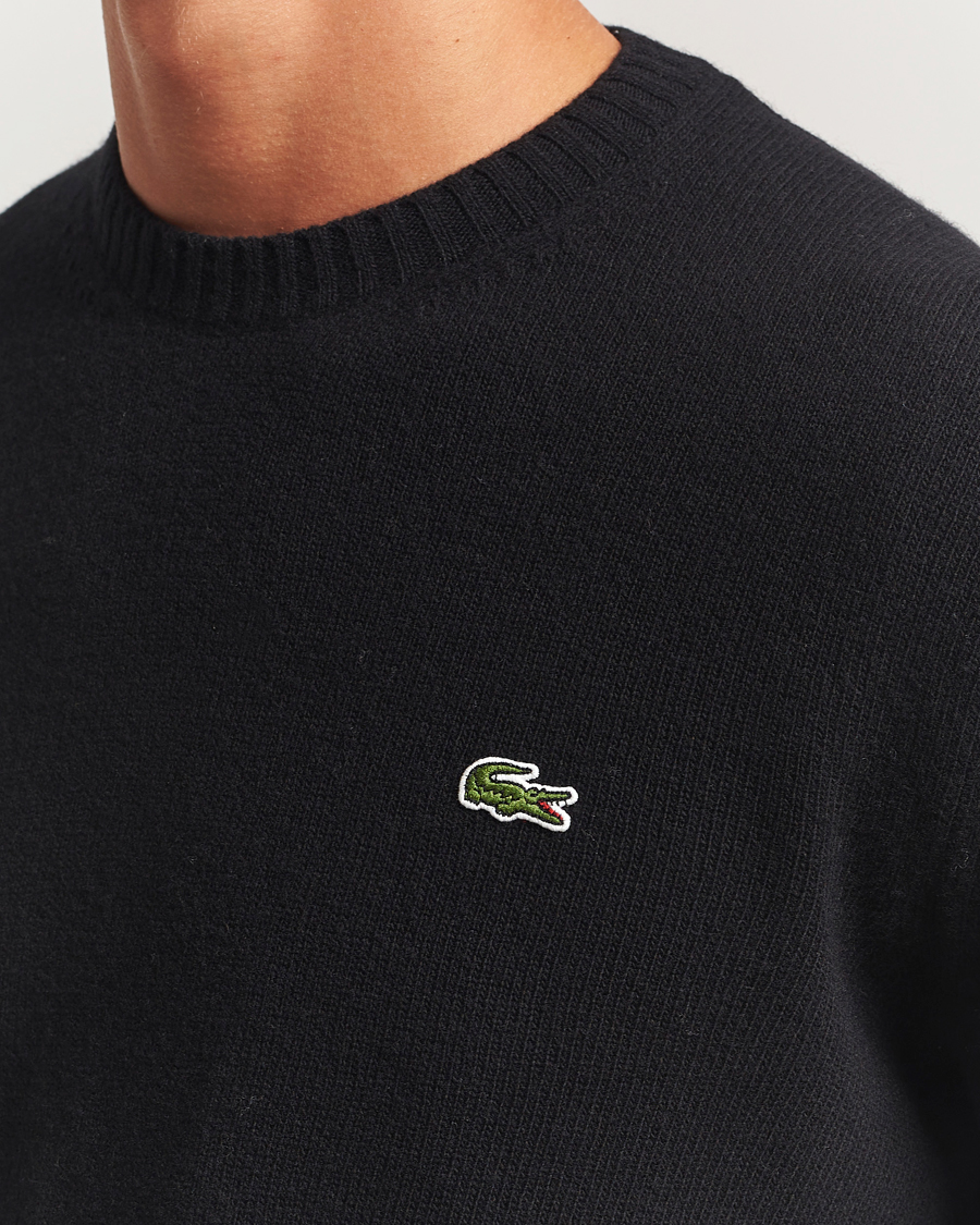 Homme | Pulls Et Tricots | Lacoste | Carded Wool Crew Neck Black