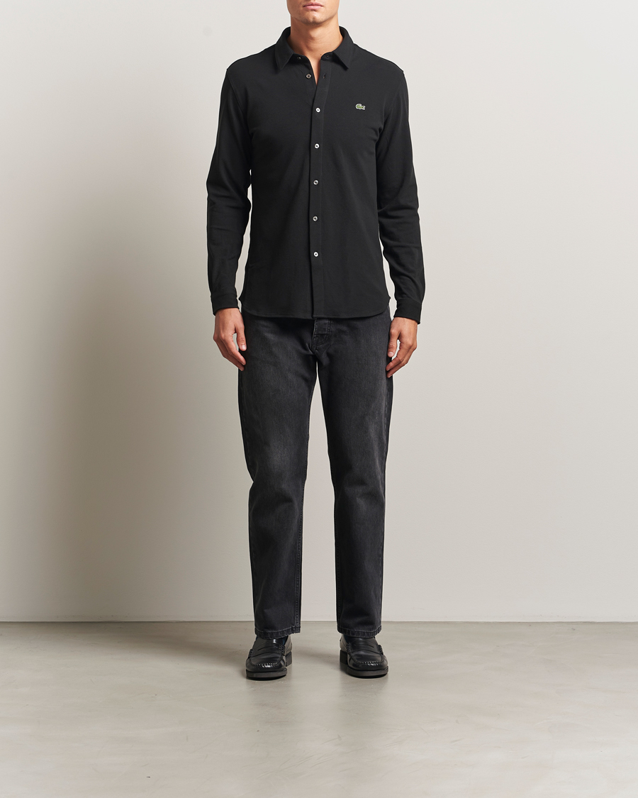 Homme | Chemises | Lacoste | Slim Fit Cotton Piqué Shirt Black
