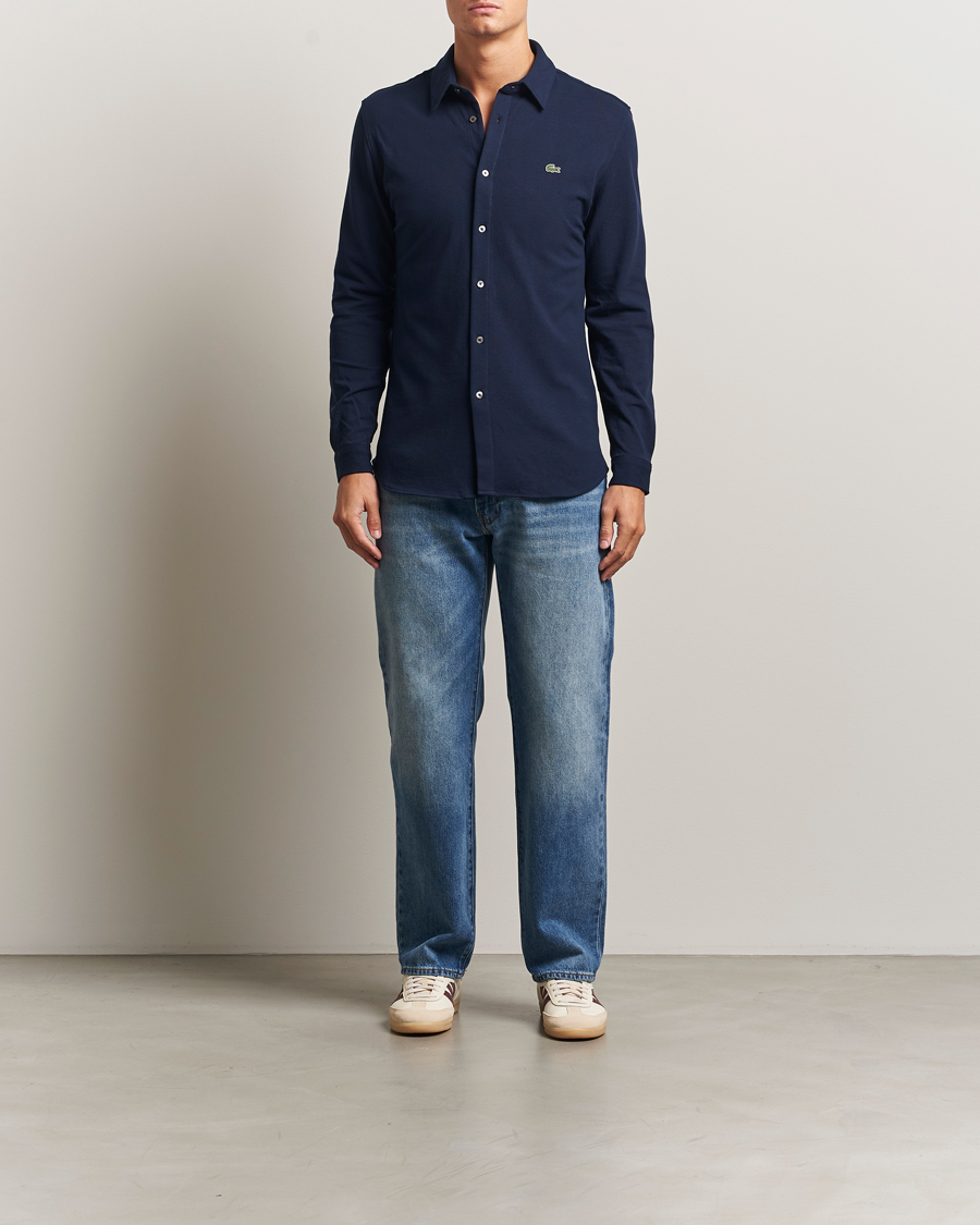 Homme | Chemises | Lacoste | Slim Fit Cotton Piqué Shirt Navy